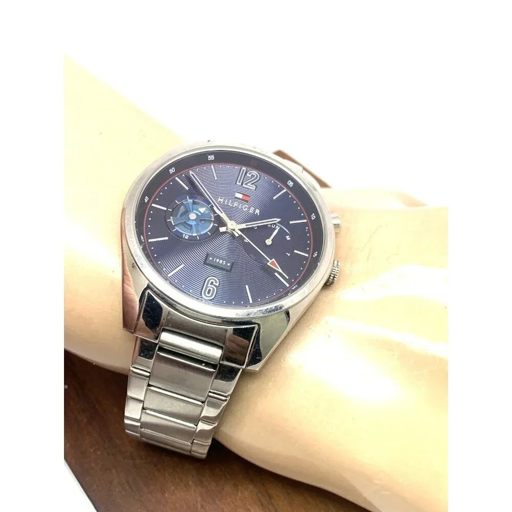 Tommy Hilfiger Men's Watch 1791551 Quartz Blue Dial Silver Stainless Steel 44mm